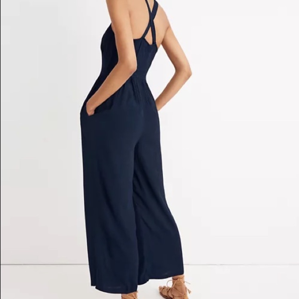 Madewell Smocked Crop Jumpsuit